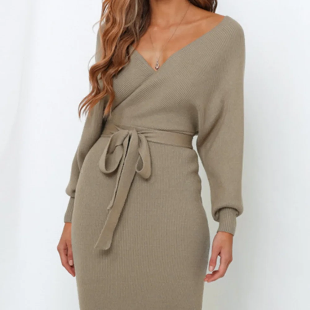 Grace Sweater Dress - Tan - Picture 4 of 8